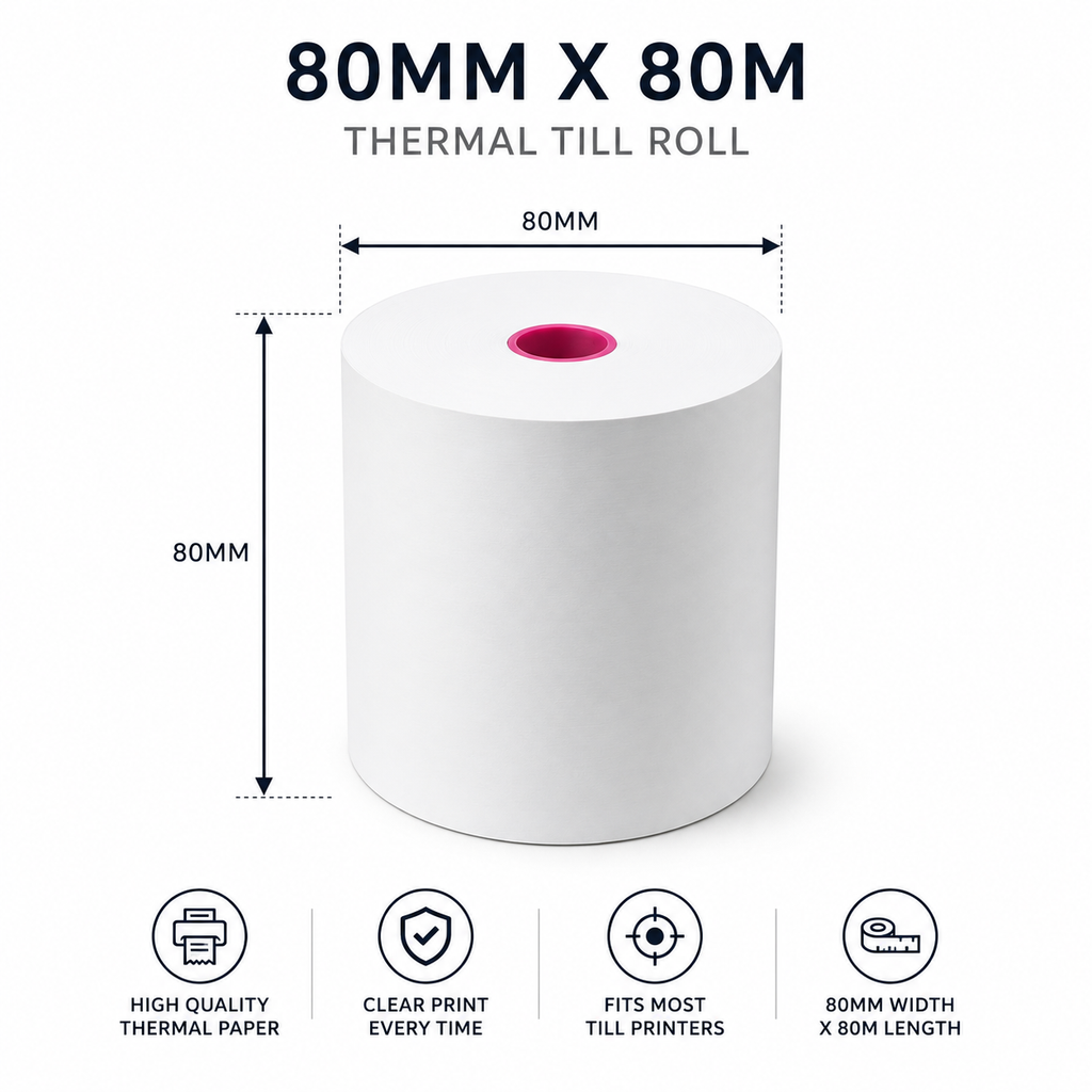 Thermal Till Rolls 80x80mm