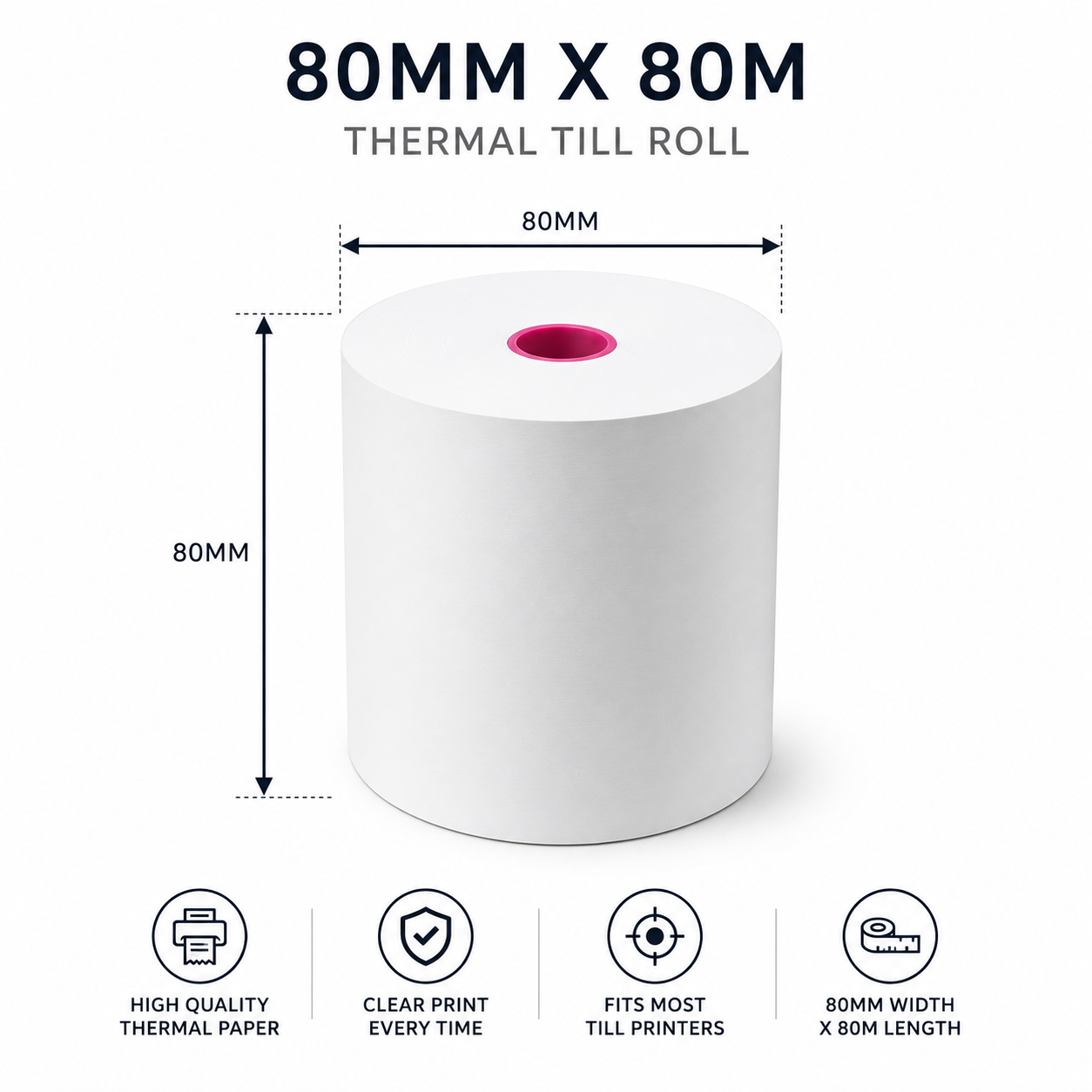 Thermal Till Rolls 80x80mm