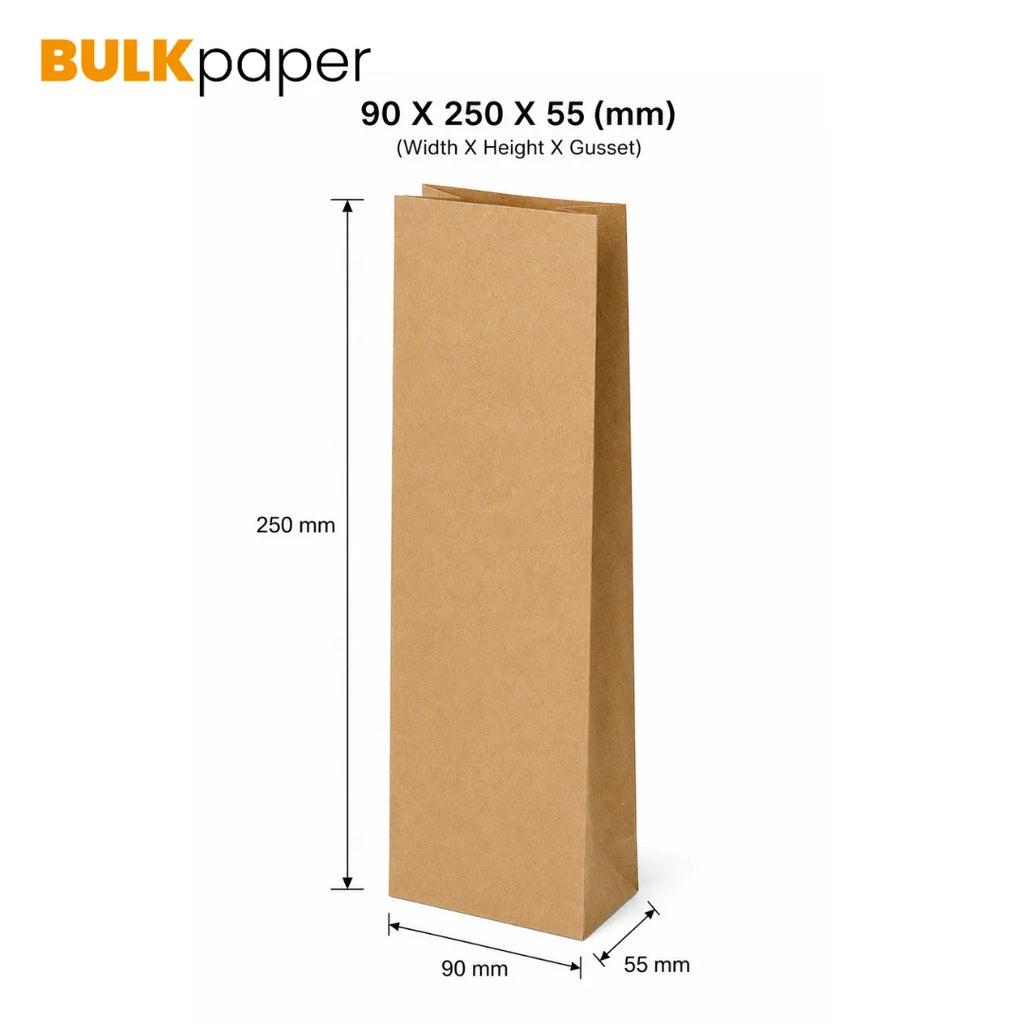 Kraft Paper Bag -(SO2) 90X250X55