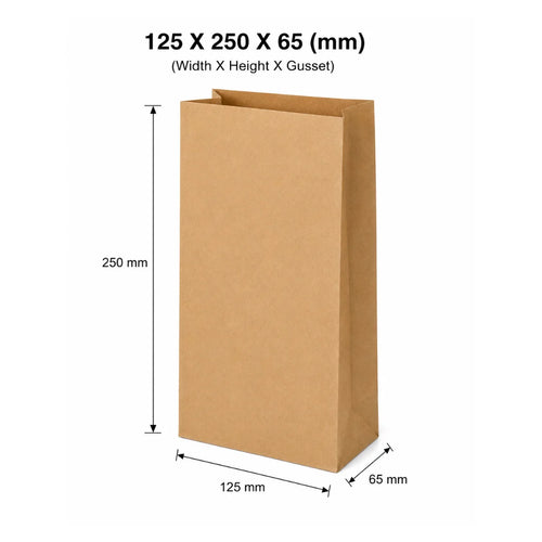 Kraft Paper Bag - (SO4) 125X250X65